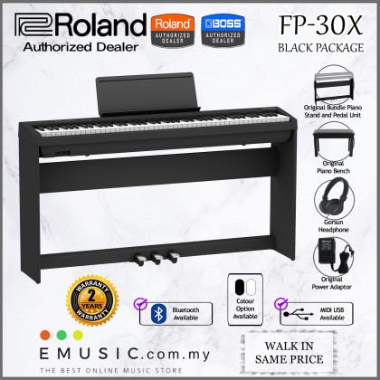 *FREE SHIPPING* LATEST Roland FP-30X 88-key Digital Piano Home Package with Headphone and Piano Bench (FP30X / FP 30X)