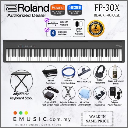 *FREE SHIPPING* LATEST Roland FP-30X 88-key Digital Piano with Original Headphone and Pedal (FP30X / FP 30X)