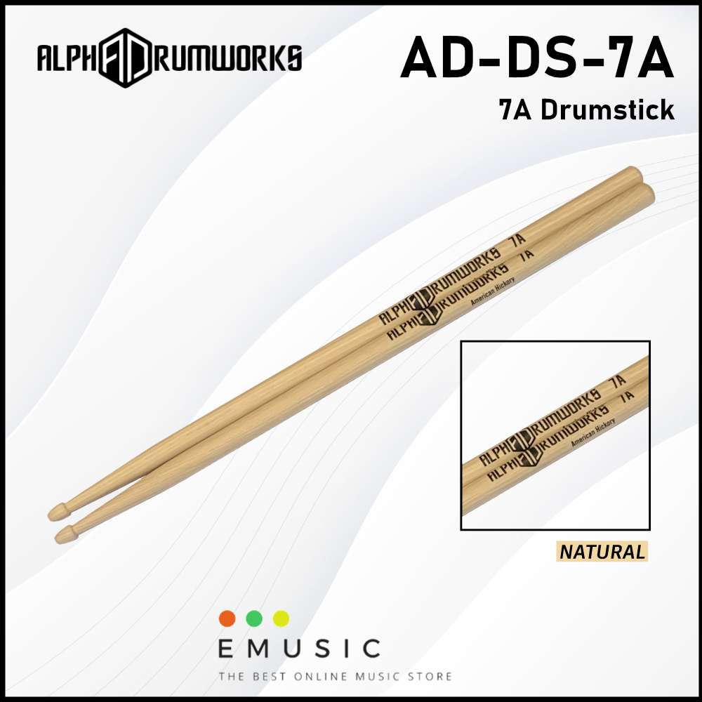 Alpha Drumworks 7A Natural Drumstick