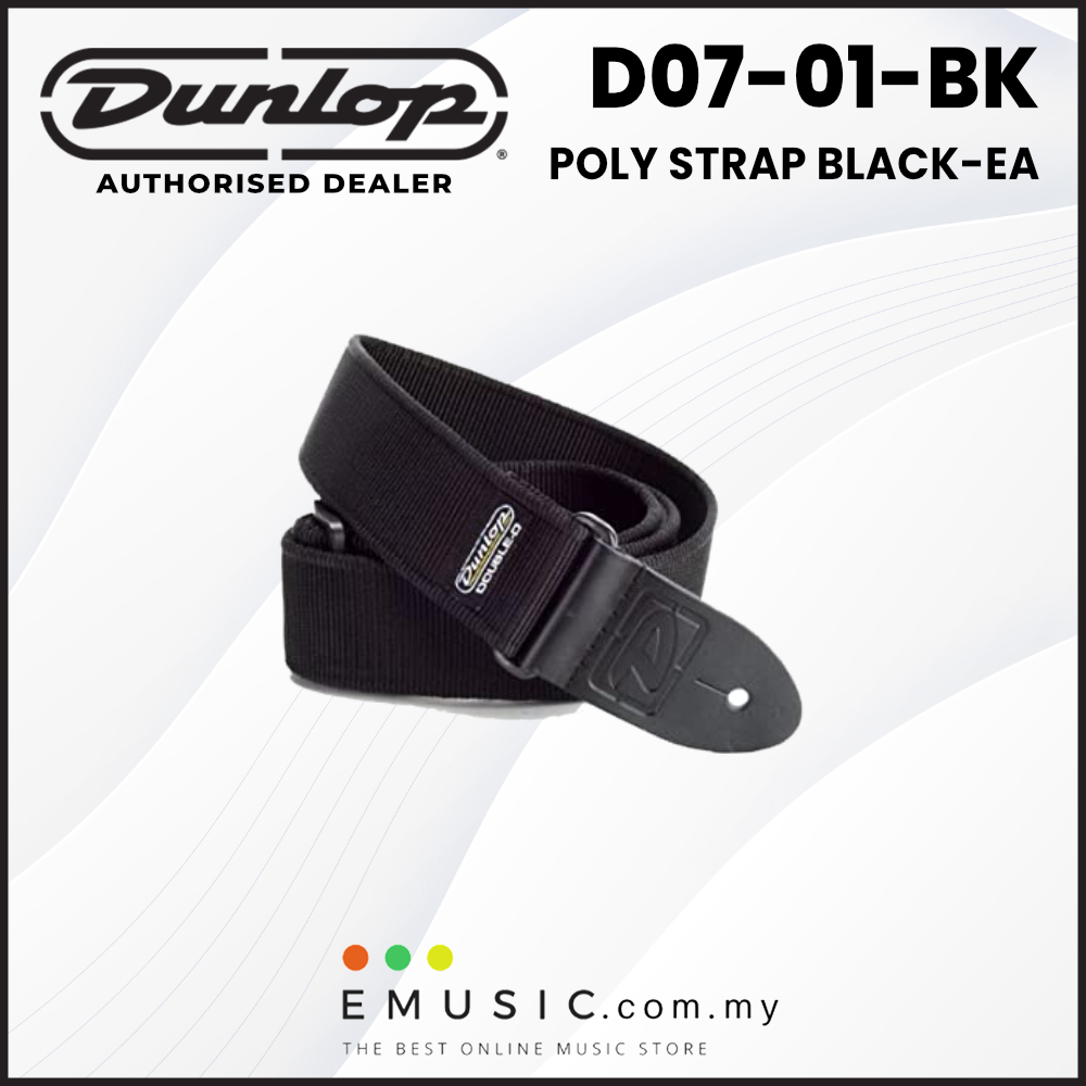 Jim Dunlop D07-01 Poly Guitar Strap - Black