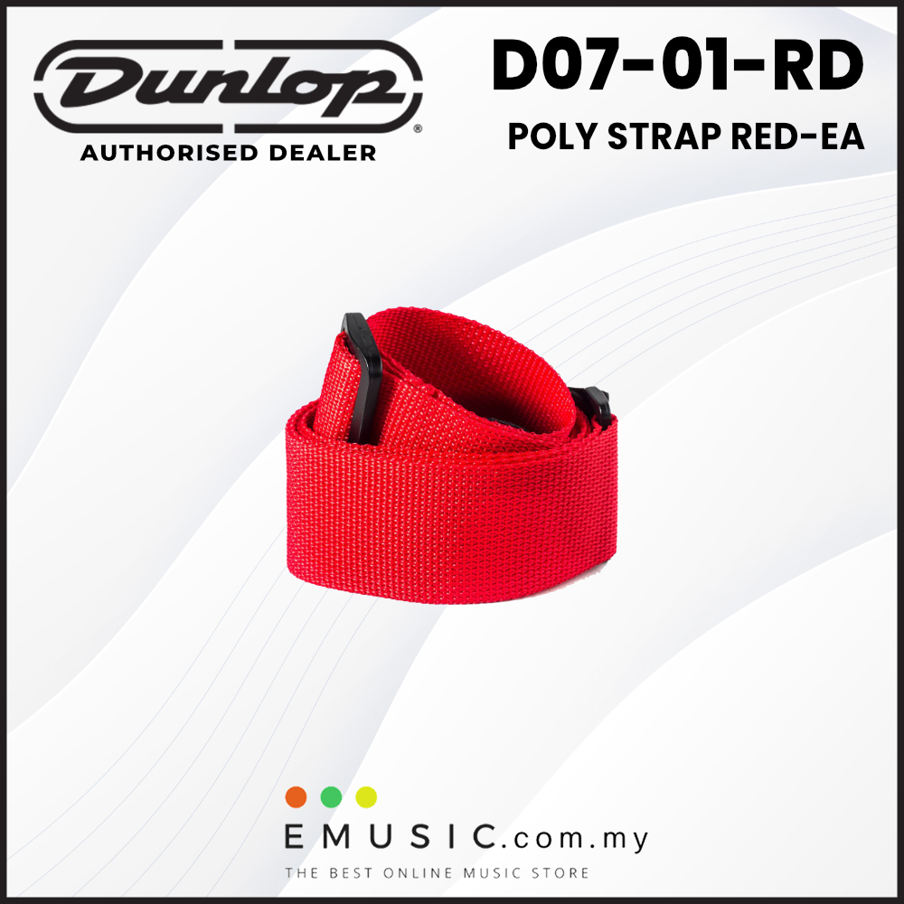 Jim Dunlop D07-01 Poly Guitar Strap - Red