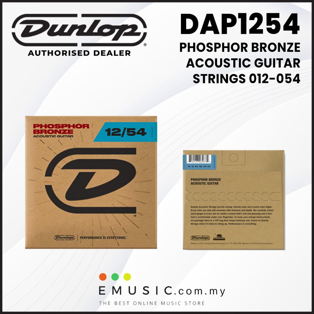 Jim Dunlop DAP1254 Phosphor Acoustic Guitar Strings Light 012-054