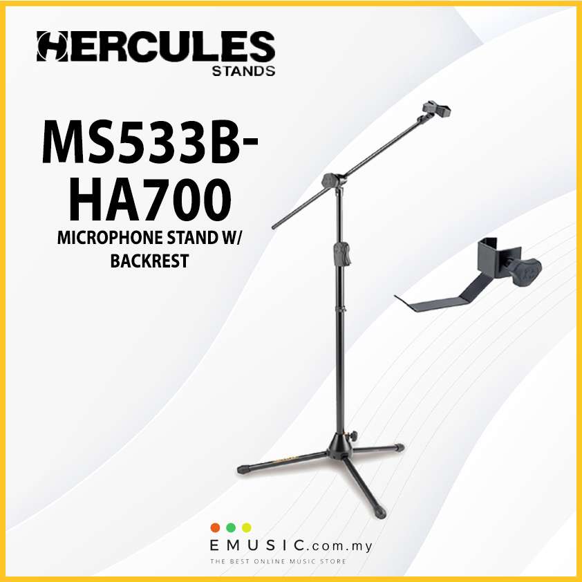 Hercules MS533BP-HA700 Boom Mic Stand W/HA 700 Holder Microphone Stand