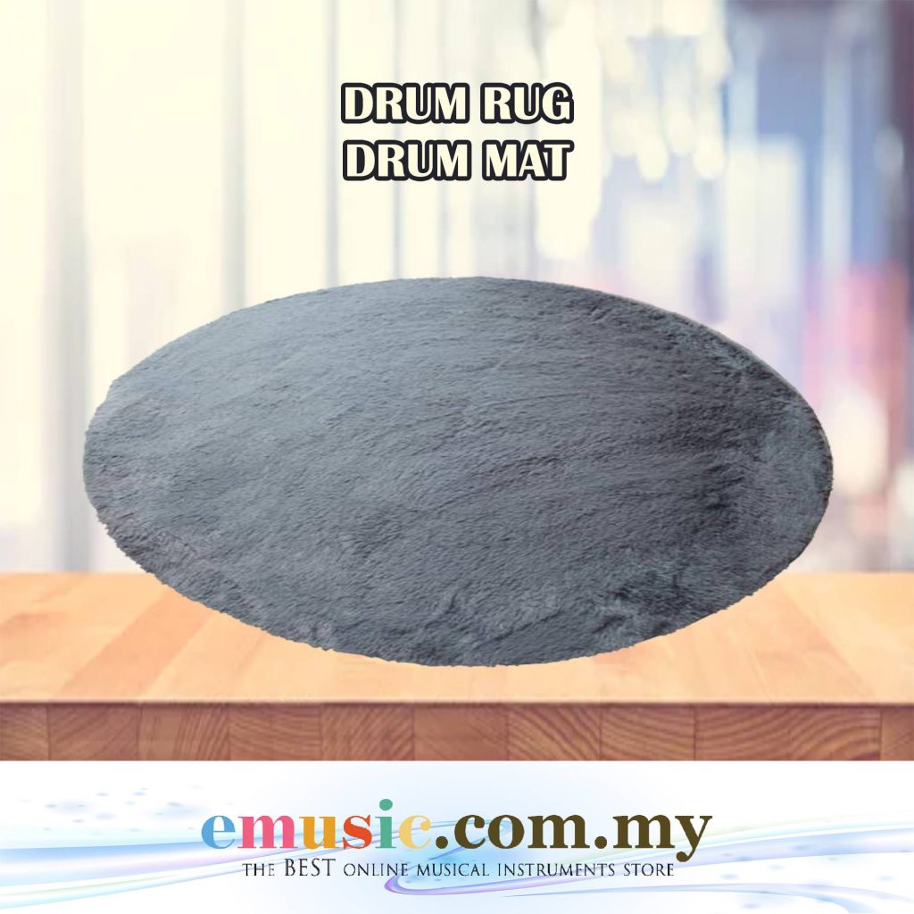 Drum Carpet 120cm Drum Rug Digital Drum Rug Silver with Rubber Bottom Anti Slip Mat
