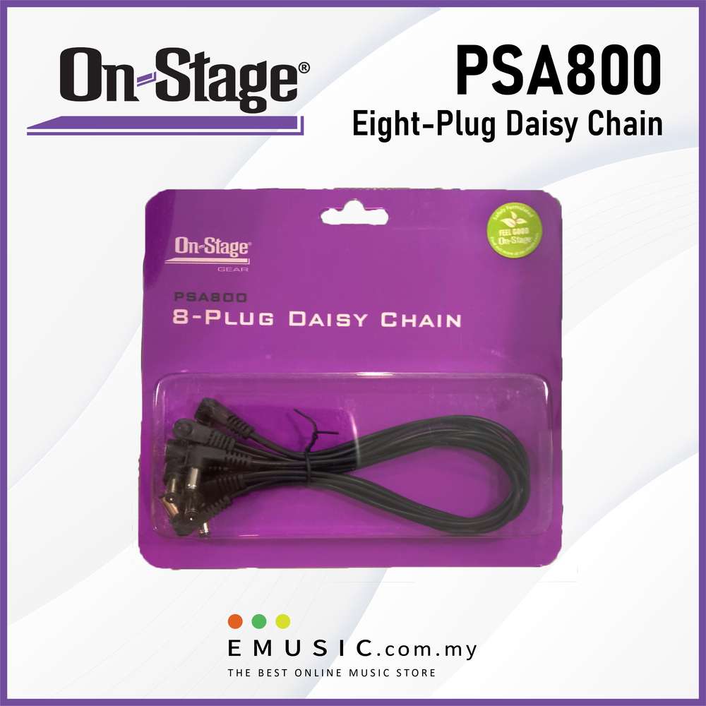 On Stage Stand PSA800 Eight-Plug Daisy Chain | For 8 Effect Pedals