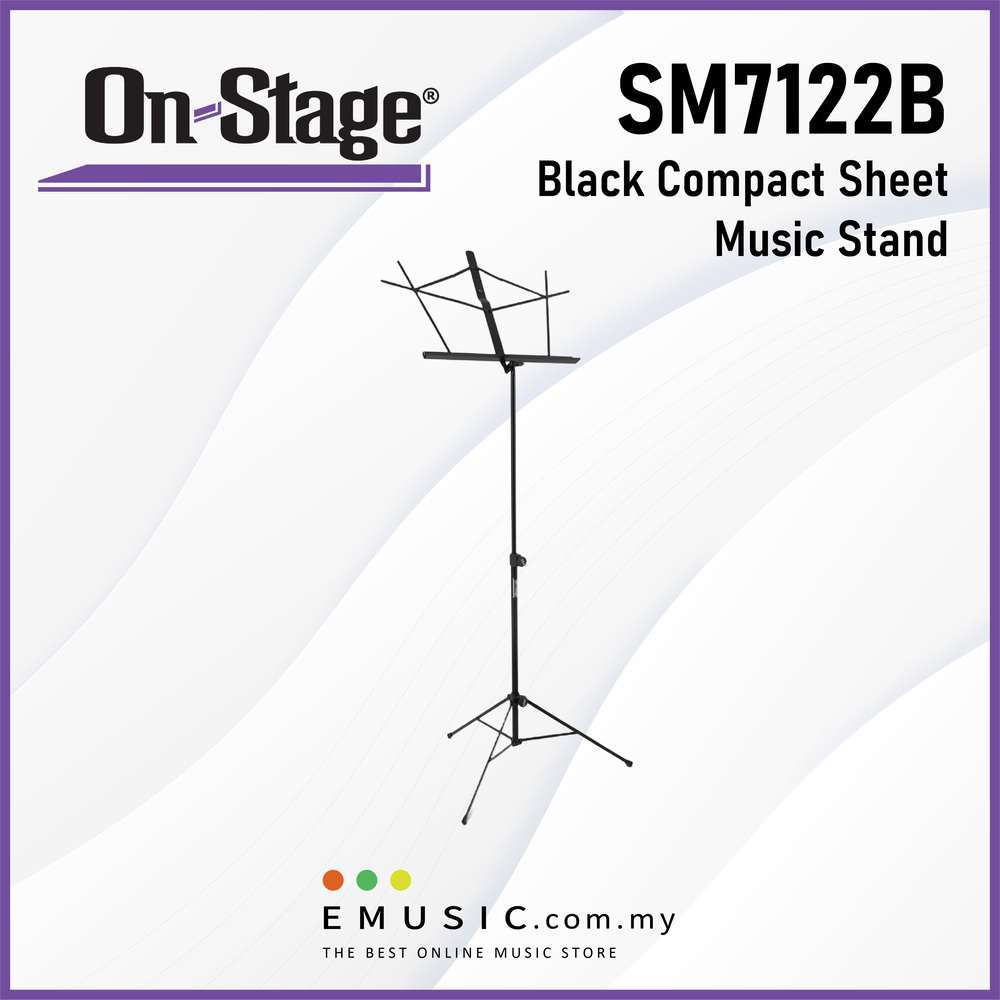On Stage SM7122B Compact Sheet Music Stand 26" - 40" Black (Without Bag)