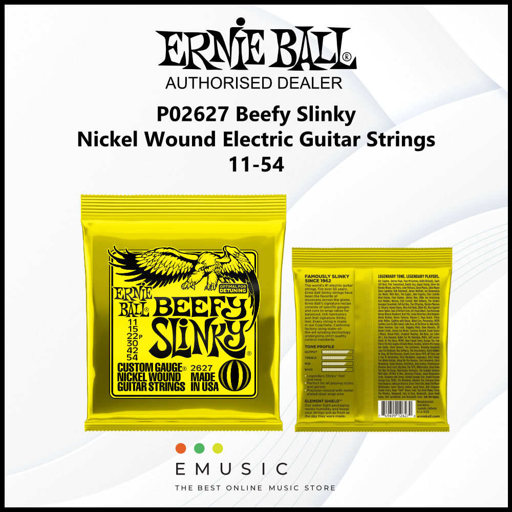 Ernie Ball P02627 11-54 Beefy Slinky Nickel Wound Electric Guitar Strings