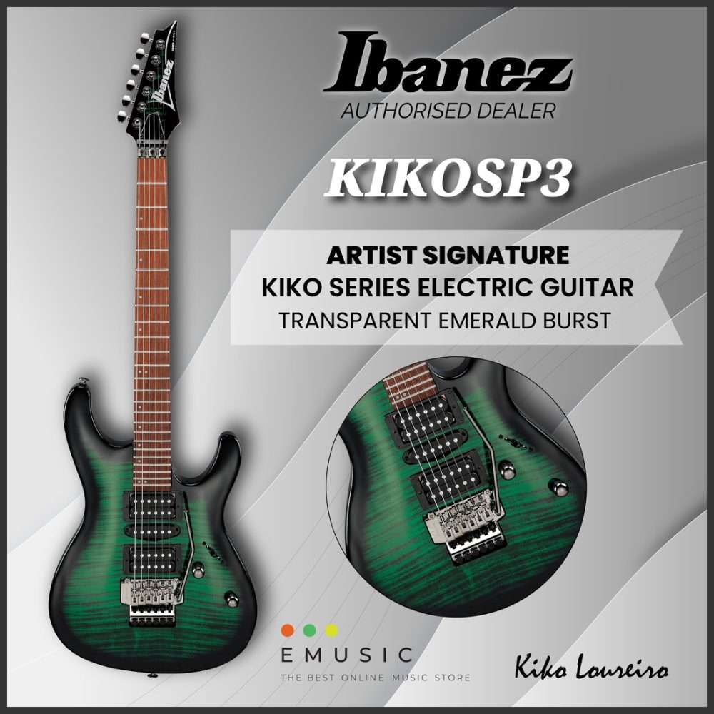 Ibanez KIKOSP3-TEB KIKO Kiko Loureiro Signature Series Electric Guitar - Transparent Emerald Burst