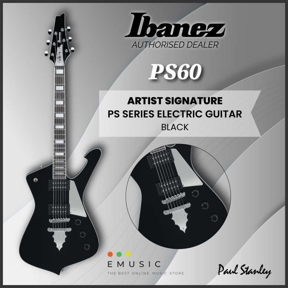 Ibanez PS60-BK PS Paul Stanley Signature Series Electric Guitar - Black