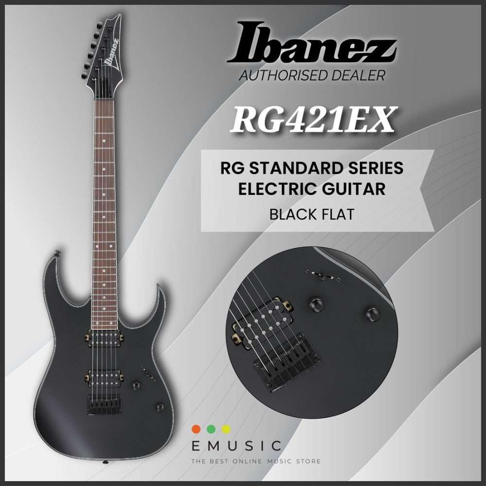 Ibanez RG421EX-BKF RG Standard Series Electric Guitar - Black Flat