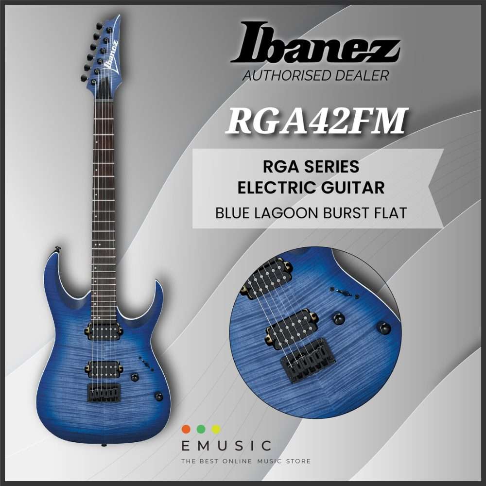 Ibanez RGA42FM-BLF RGA Standard Series Electric Guitar - Blue Lagoon Burst Flat