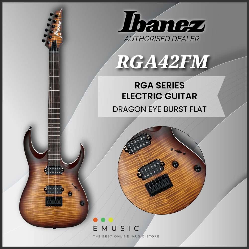 Ibanez RGA42FM-DEF RGA Standard Series Electric Guitar - Dragon Eye Burst Flat