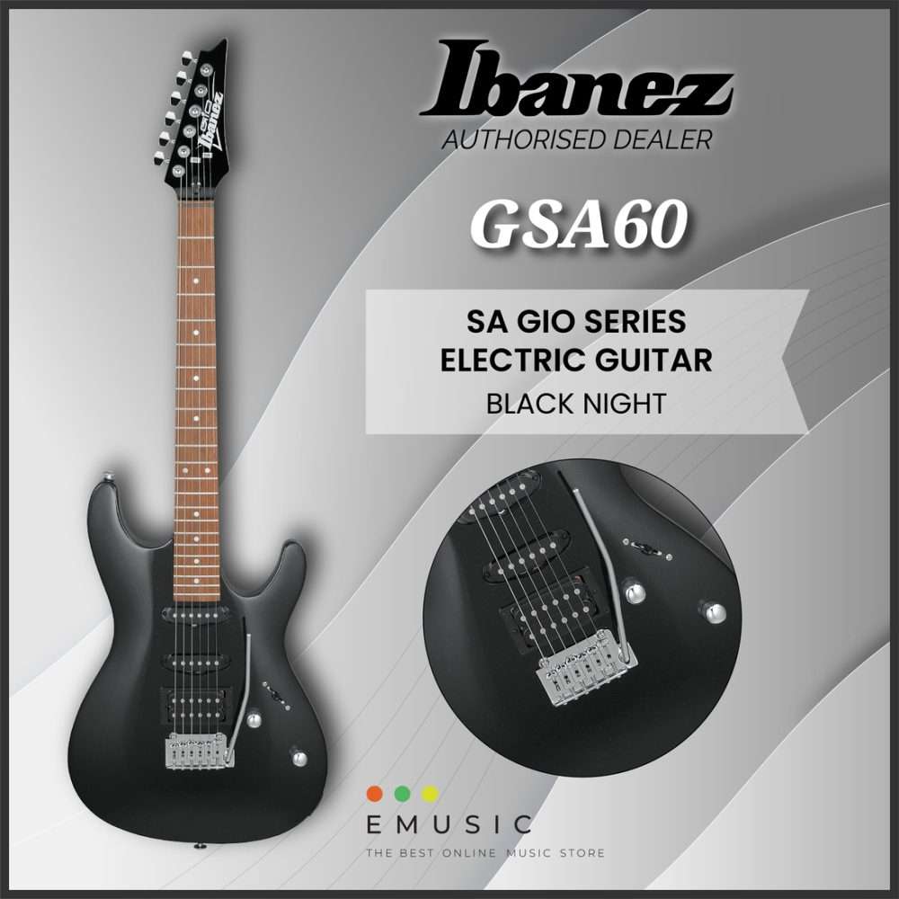 Ibanez GSA60-BKN SA GIO Series Electric Guitar - Black Night