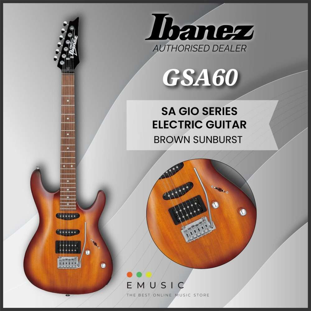 Ibanez GSA60-BS SA GIO Series Electric Guitar - Brown Sunburst