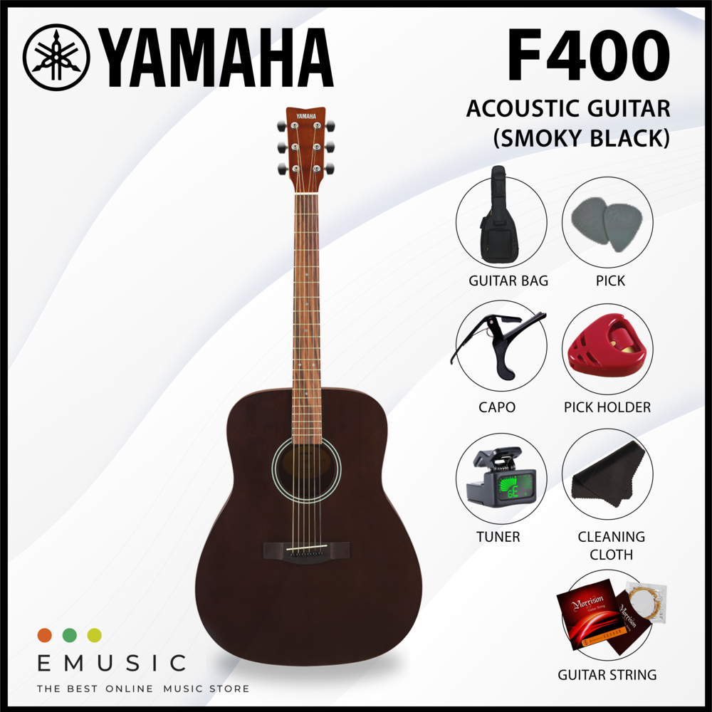 Yamaha F400 Acoustic Guitar Value Package - Smoky Black