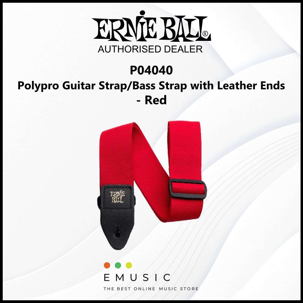 Ernie Ball P04040 Polypro Guitar Strap/Bass Strap - Red