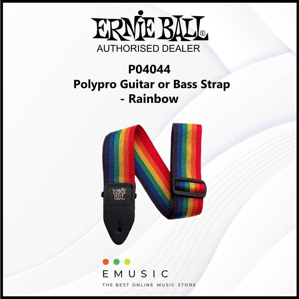 Ernie Ball P04044 Polypro Guitar Strap/Bass Strap - Rainbow