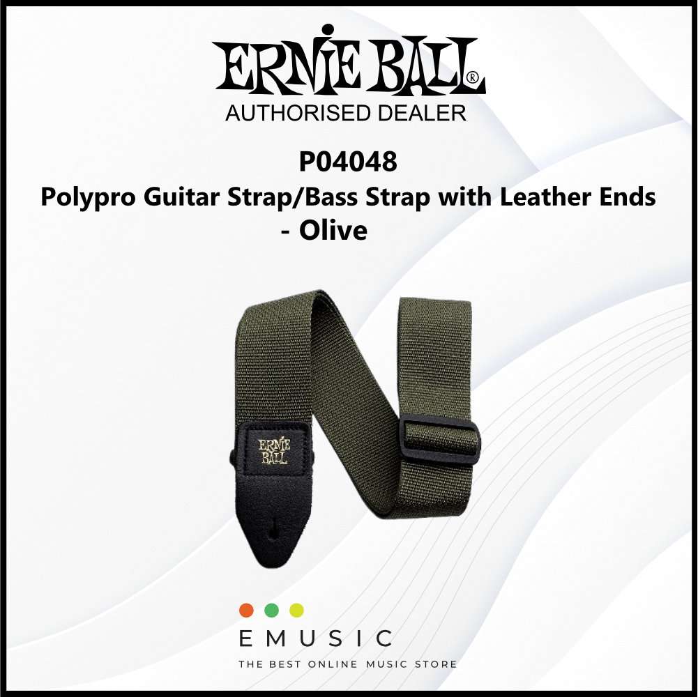 Ernie Ball P04048 Polypro Guitar Strap/Bass Strap - Olive