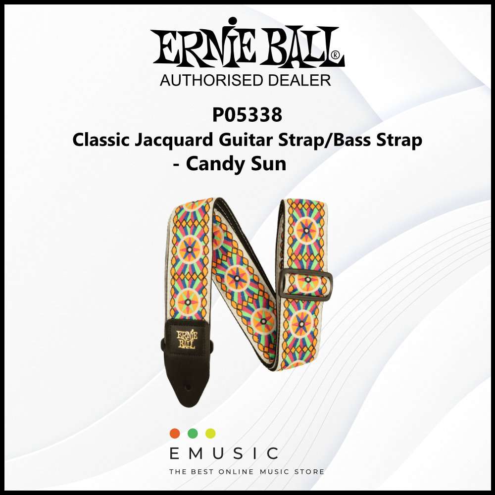 Ernie Ball P05338 Classic Jacquard Guitar Strap/Bass Strap - Candy Sun