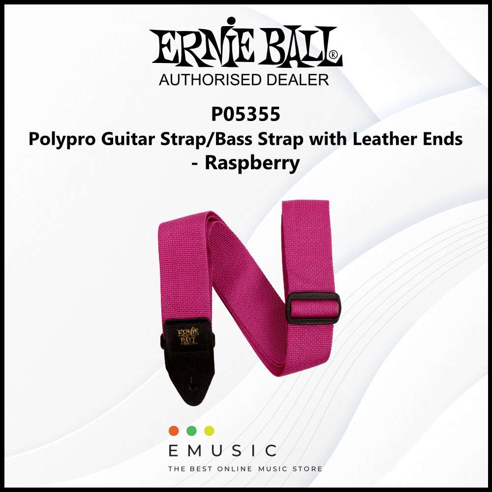 Ernie Ball P05355 Polypro Guitar Strap/Bass Strap - Raspberry