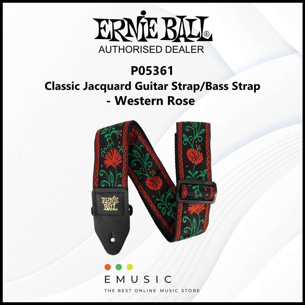 Ernie Ball P05361 Classic Jacquard Guitar Strap/Bass Strap - Western Rose