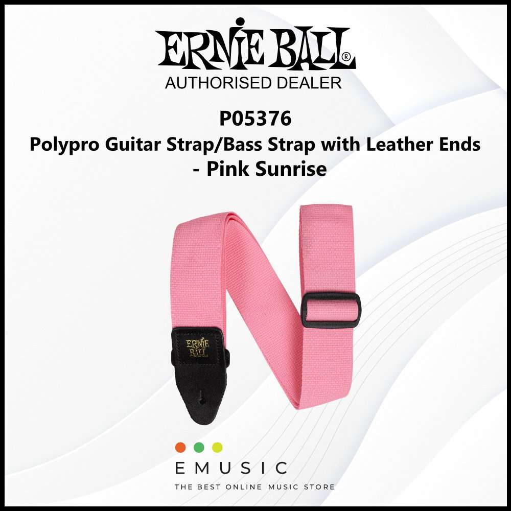Ernie Ball P05376 Polypro Guitar Strap/Bass Strap - Pink Sunrise