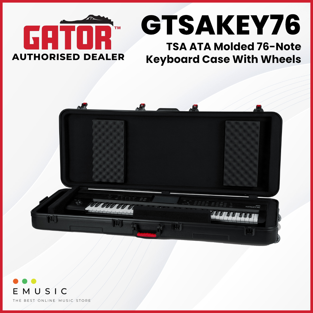 Gator GTSAKEY76 TSA ATA Molded 76-Note Keyboard Case With Wheels