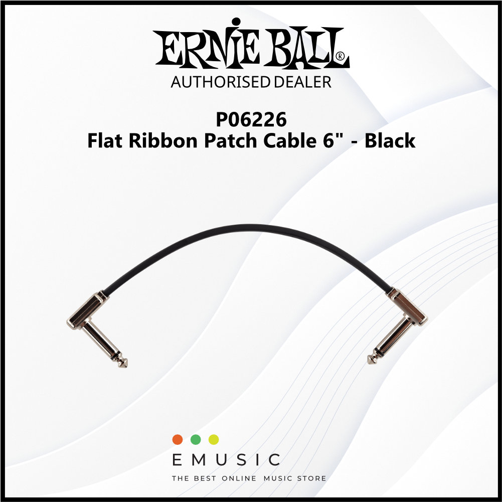 Ernie Ball P06226 Flat Ribbon Patch Cable 6" - Black