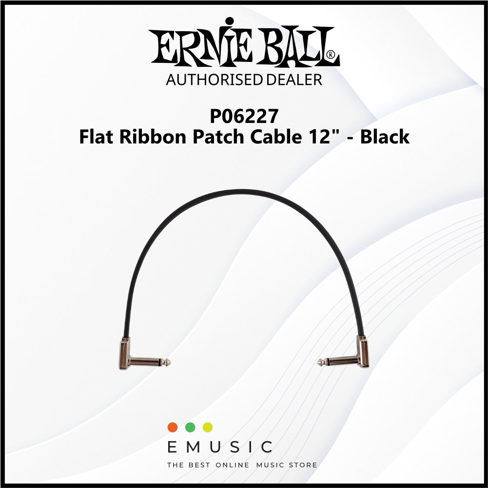 Ernie Ball P06227 Flat Ribbon Patch Cable 12" - Black