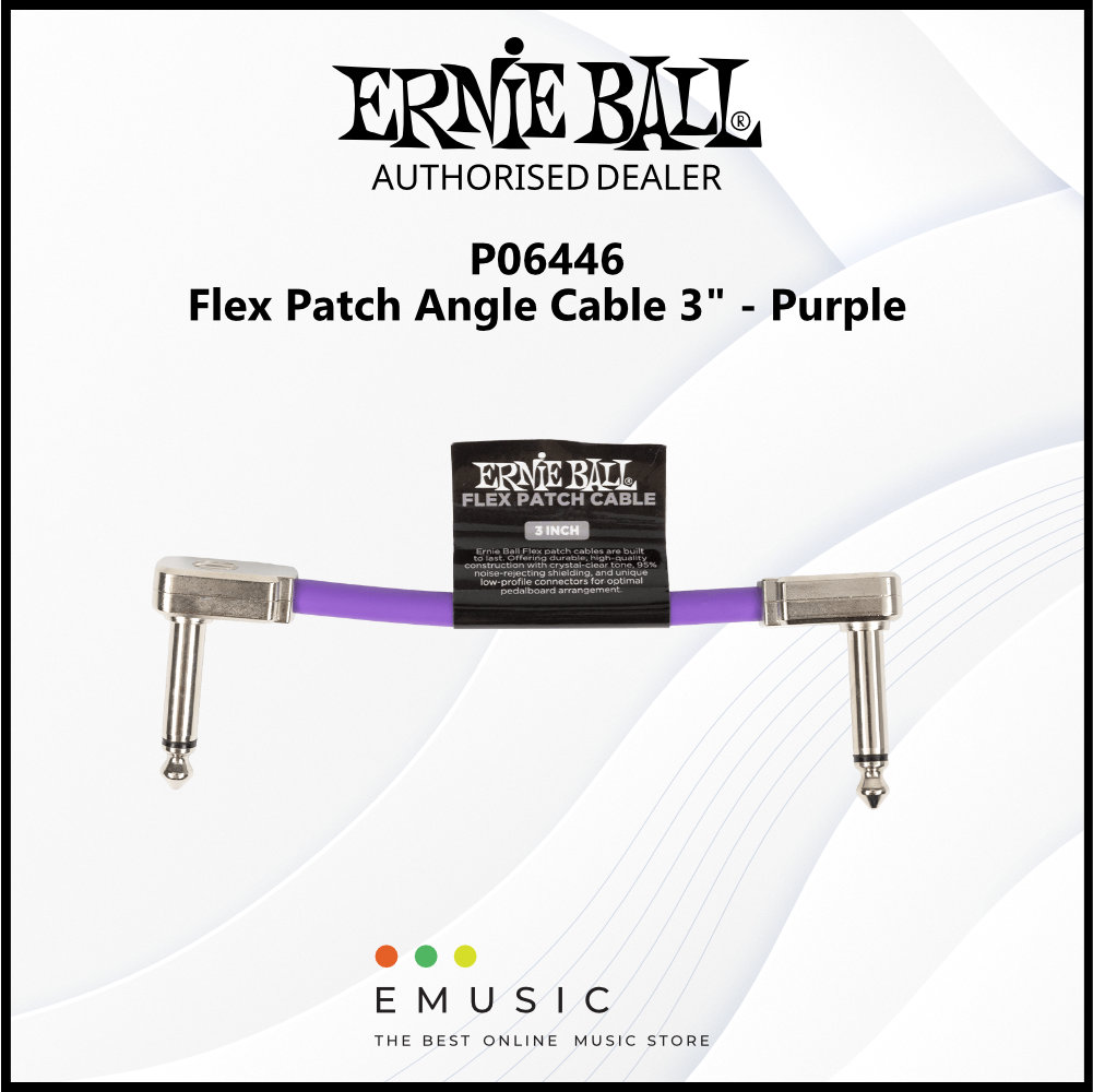 Ernie Ball P06446 Flex Patch Cable 3" - Purple