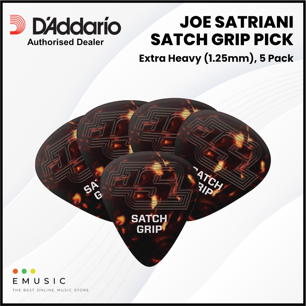 D'Addario Joe Satriani Satch Grip Pick, Extra Heavy, 1.25mm (5-Pack)