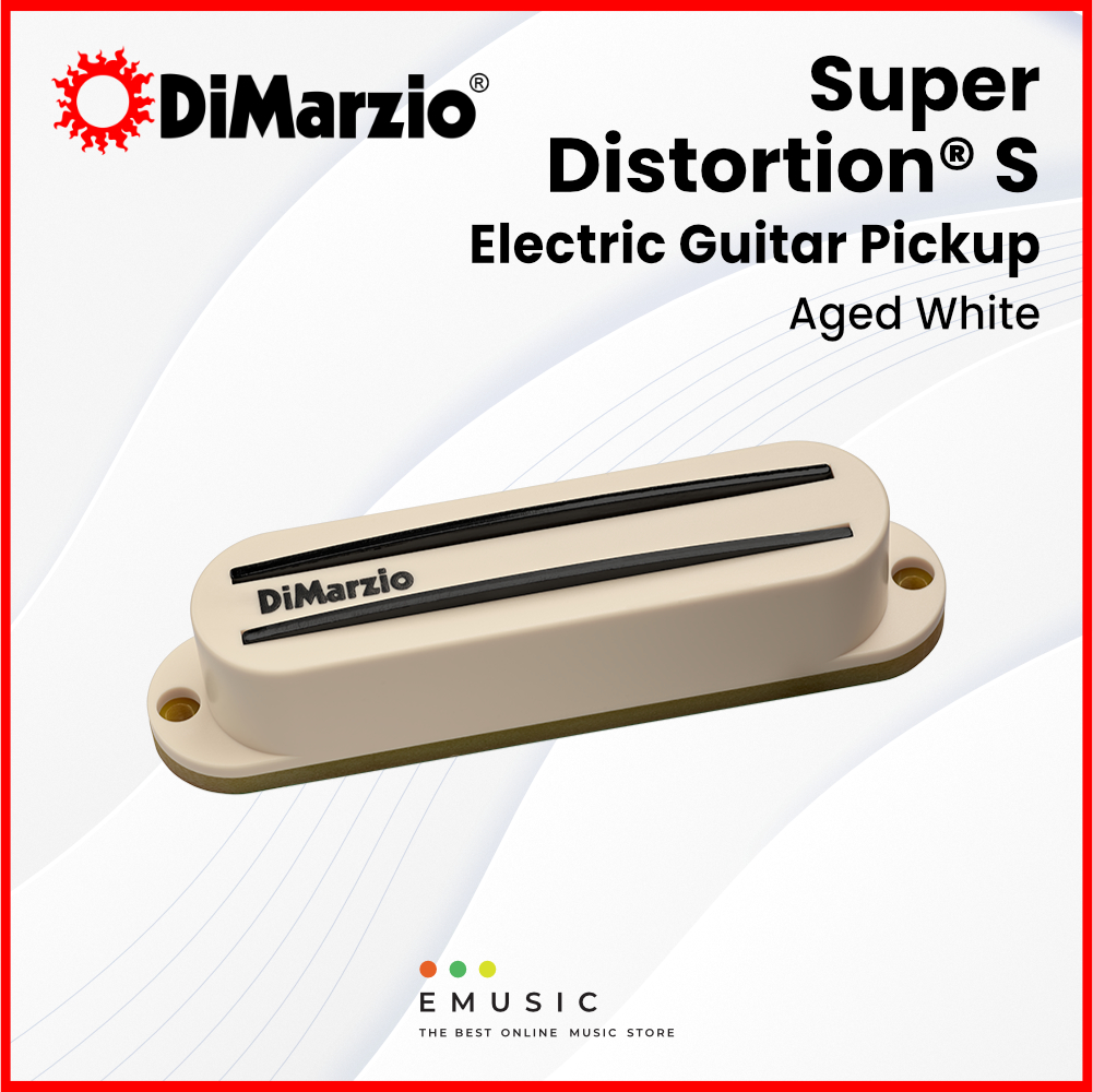 DiMarzio Super Distortion S Hum-Cancelling Stratocaster Pickup – Aged White, Black, White